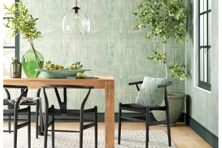 Green table online chairs